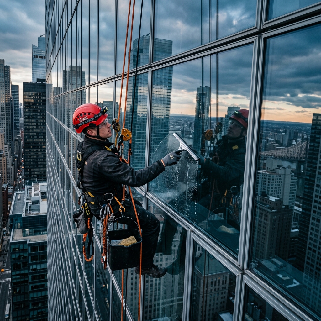 Rope-access glass and facade cleaning